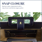 Tommy Bahama Tote Bag, Women's Casual Everyday Shoulder Bag with Modern Woven Design and Adjustable Shoulder Strap, Navy