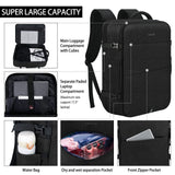 Lubardy Travel Backpack for Men Women 17 Inch Flight Approved Carry on Backpack Waterproof Large 40L Luggage Daypack Business College Weekender Overnight Laptop Backpack with 3 Packing Cubes, Black