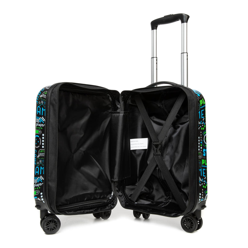 Inprof Kid’s Luggage Set 3 Piece Suitcase Set 16’’ Hardside Luggage with Spinner Wheels Girls Boys Carry on Toddler Travel Rolling Suitcase Airline Approved