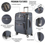 Ricardo Beverly Hills Montecito 3.0 Softside Luggage Collection – Expandable Suitcases with Wheels and TSA Lock. 21” Carry-on, Graphite