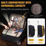 ROPLUS Laduga Softside Expandable Luggage with Large Steel Wheels Carry-On Luggage Suicase (Black, 21-Inch)