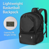 YHXONEOK Basketball Bag, Basketball Backpack with Ball Holder & Shoes Compartment for Soccer Ball Volleyball Football, Large Sports Equipment Bag Backpack for Son Daughter Men Women Black