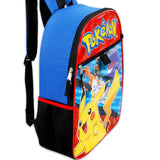 Pokemon Backpack Set - Bundle with 16" Pikachu Backpack, Utility Case, Pencil Holder, Water Bottle, Stickers, More | Pokemon School Bag Set for Kids, Boys, Girls