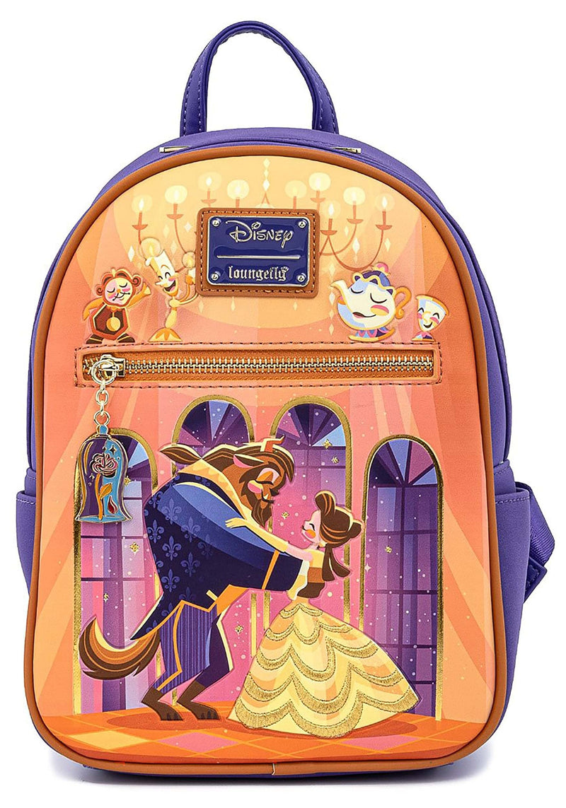 Loungefly Disney Beauty and the Beast Ballroom Scene Womens Double Strap Shoulder Bag Purse, One Size, Multi