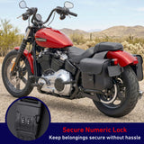 Nomad Motorcycle Saddlebags – Universal Throw Over Saddle Bag for Cruiser, Touring & Chopper Bikes – Heavy Duty, Waterproof, Secure Numeric Lock, Easy Mount, Rider Storage