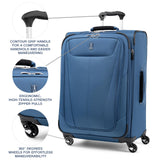Travelpro Maxlite 5 Softside Expandable Luggage with 4 Spinner Wheels, Lightweight Suitcase, Men and Women, Ensign Blue, Checked-Medium 25-Inch