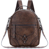 VASCHY Small Backpack Purse for Women, Cute Vegen Leather Mini Backpack for Lady with Guitar Shoulder Bag Handbag Strap Coffee