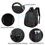 KROSER Travel Laptop Backpack 17.3 inch XL Computer Backpack Stylish College Backpack with RFID Pockets USB Charging Port REFLECTIVE STRIPS Water-Repellent Daypack for Business/Men