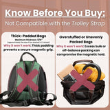 Trolley Strap Carryon Luggage Strap Over Suitcase Handle for Attaching Carryon Bag Travel Accessories TSA Approved Carry-On Add a Bag Belt Sleeve for A Tote Backpack Purse (Black on Black)