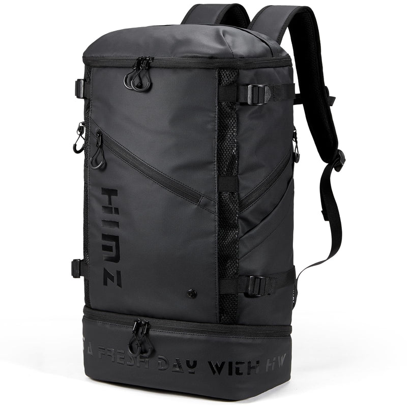 HIMZ WARRIOR Cooler Backpack with Lunchbox Compartment for Travel Large Insulated Backpack Heavy Duty Men for Camping -17 inch Laptop Bag Carry On Backpacks for Airplane, Black