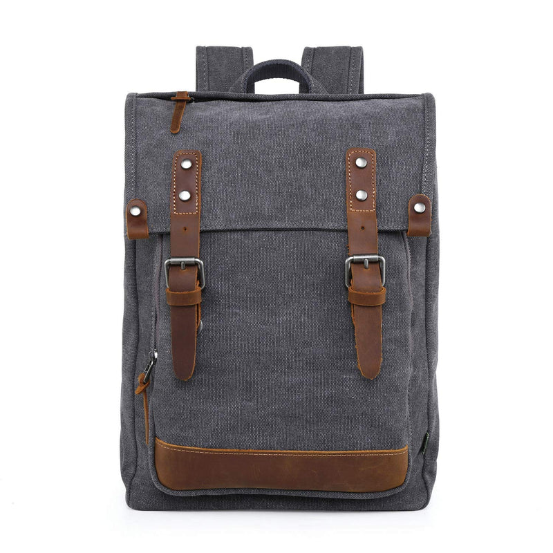 TSD Brand Discovery Canvas Backpack Travel Daypack Lightweight Carry On Laptop Backpack Hiking Backpack (Grey)