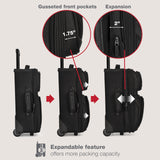 U.S. Traveler Rio Lightweight Softside Rolling Carry-on Suitcase, 2-Wheel Set, Black