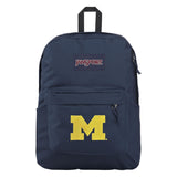 JanSport NCAA Officially Licensed Backpack, Michigan Wolverines, Superbreak Plus with Padded 15'' Laptop Sleeve, Spacious Computer Bag for Men & Women, Durable Daypack with Bottle Pocket, Navy