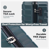 Coolife Medium Checked Luggage with Spinner Wheels, Hardside Suitcase TSA Lock Lightweight Travel Luggage 24-inch,Teal Blue