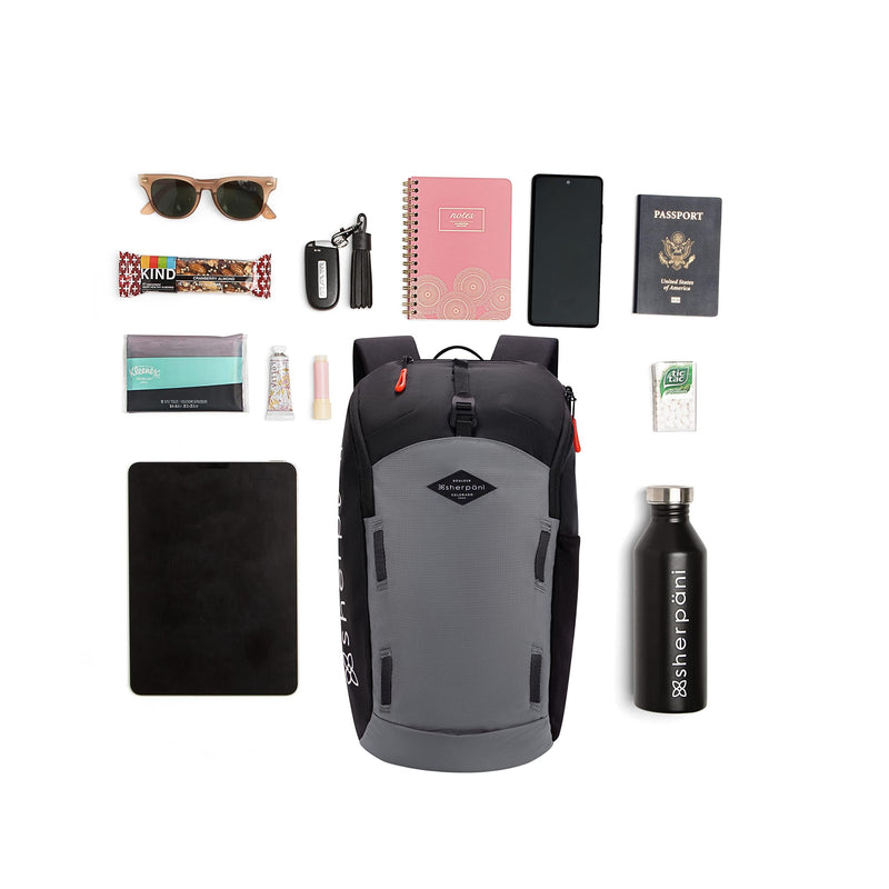 Sherpani Switch, 15L Lightweight Travel Hiking Backpack, Hydration Backpack, Backpack Purse for Women, Daypack for Women, Fits 13 Inch Laptop (Stone)