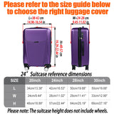 GigabitBest Suitcase Covers for Luggage – TSA Approved Clear PVC Luggage Protector Cover, Thick Transparent Waterproof Sleeve with Large Hook and Loop Closure, Fits 24" Wheeled Suitcases