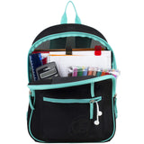 Eastsport Active Semi Transparent Soft Comfortable Mesh Backpack, See Through for Work, Travel, Security, Swimming, Beach, Black/Turquoise