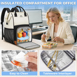 MATEIN Insulated Lunch Backpack for Women, 15.6 Inch Work Laptop Backpack with Lunch Compartment, Water-Resistant College Computer Backpacks Meal Prep Lunch Bag Gifts for Nurse Teacher Office Picnic