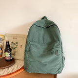 AFGWK Vintage Canvas Backpack for Women Grunge Hippie Cute Boho School Backpack Casual Y2K Aesthetic Backpack (Green)