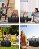 Women Weekender Travel Duffle Bag: Travel Duffel Overnight Bags with Shoe Compartment Large Carry on Tote with Toiletry Bag Weekend Traveling Yoga Gym Hospital Bag for Women with Wet Pocket Black