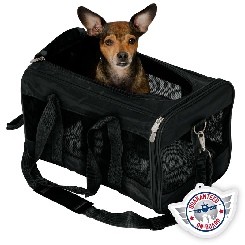 Sherpa Original Deluxe Travel Pet Carrier, Airline Approved & Guaranteed On Board - Black, Medium