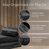Briggs & Riley Carry On Compression Packing Cube Set - Bag Organizer for Suitcase & Luggage, Travel Essentials for Women & Men, Pack Accessories for Vacation, Maximize Storage Space - 3-Piece, Black