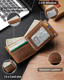 Artpaxy Mens Wallet Bifold Genuine Leather RFID Blocking Wallet for Men with 1 ID Window 13 Card Holders 2 cash pockets 1 Gift Box