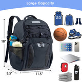 VIGEGARI Basketball Backpack with Ball & Shoes Compartment Large Sports Training Equipment Bags for Adults, Youth