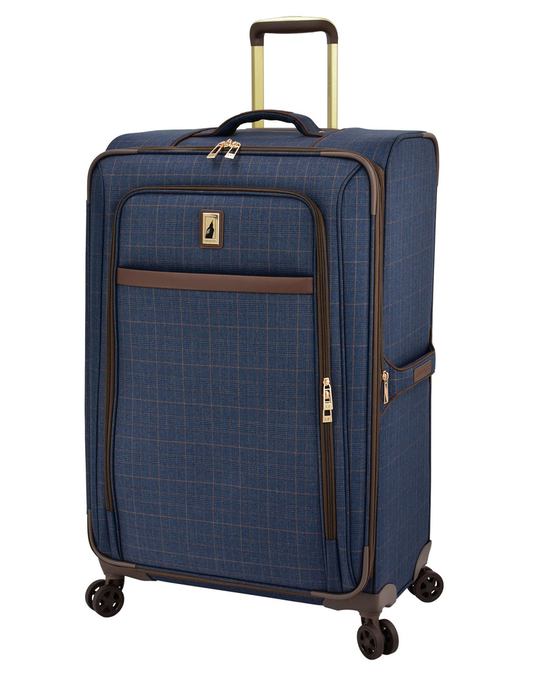 London Fog Brentwood IV 29" Expandable Spinner Softside Suitcase, Midnight Blue