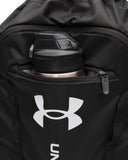 Under Armour Unisex Hustle Sackpack, (001) Black/Black/White, One Size Fits Most