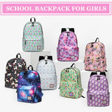 VASCHY School Backpack for Girls, Cute Schoolbag Bookbag for Kids/Teens/Middle School/College/Work Backpack for Women, Pink Galaxy