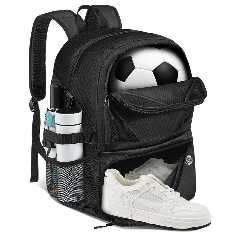 YHXONEOK Soccer Bag, Lightweight Soccer backpack with Ball Compartment & Shoe Compartment for Basketball Volleyball & Football, Large and Water Resistant Sports Backpack for Son Daughter Men Women