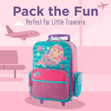 Stephen Joseph Kids Classic Rolling Luggage, Kids Luggage, Toddler Rolling Travel Carry On, Kids Suitcase with wheels,