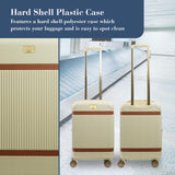 Tommy Bahama 22.5 Inches Rolling Carry On, Hard-Sided Suitcases with Spinner Wheels, Cream