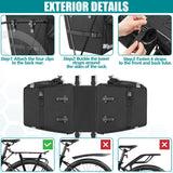 Marscamd 50L Bike Panniers with a Rain Cover, Bike Saddle Bag with Expandable Compartment and Multiple Pockets, Black