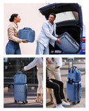 BAGSMART 2 Piece Luggage, 20 Inch Carry On Suitcase with Spinner Wheels, Polycarbonate Material, Blue