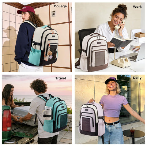 LOVEVOOK Laptop Backpack for Women with Large Cup Holder,15.6 Inch Work Computer Bag with Chest Buckle Back Pad Shoulder Buckle,Waterproof Business Backpack College Teacher Bag for Gift Travel