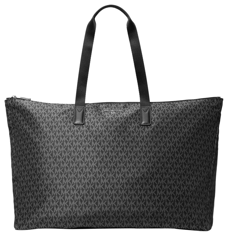 Michael Kors Jet Set Travel Large Packable Tote Bag, Silver-Tone Hardware/Black