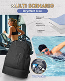 VENATIN Gym Backpack for Women Men,Cheer bag,Lightweight Gym Bag with Shoe Compartment, Waterproof Sports Backpack with Wet Pocket, Black