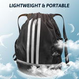 Champhox Soccer Bag, Youth Soccer Basketball Bag with Compartments Drawstring Backpack for Football Volleyball Gym Training Easter Gifts (Black)