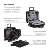 TUMI - Alpha Deluxe 4 Wheeled Laptop Case Brief - Laptop Bag with Wheels - Travel Briefcase with Expandable Design - Black