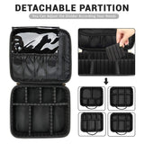 LEAFFUP Checkered Makeup Bag, Portable Makeup Bag with Adjustable Partition, Cosmetic Bags for Women Toiletry Travel Organizer Portable Make Up Bags for Christmas Birthday Gifts