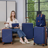 Cosbarn Luggage Sets 5 Piece Suitcases with Wheels, Suitcase Set ABS Hard Case Luggage with TSA Lock Spinner Wheels Durable Travel Luggage (5-Piece Set(20"/24"/28"))