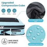 Prezon Compression Packing Cubes for Travel, Lightweight Vacation Travel Essentials, Travel Accessories for Suitcase Organizer Bags Set, Durable Luggage Organizer, 8 set, squre mesh, mint
