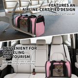 Yipincover Cat Carriers Soft-Sided,Pet Carrier for Small Cats Dogs Puppies up to 1-15 LBS,TSA Airline Approved, (Medium,Pink)