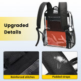 Vorspack Clear Backpack Heavy Duty PVC Transparent Backpack with Reinforced Strap for Workplace - Black