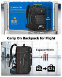 MATEIN Expandable Travel Backpack With Shoe Compartment, 52L Large Suitcase Backpack with Waist Straps, 17 Inch TSA Laptop Backpacks Luggage Carry On Bag With 3 Packing Cubes