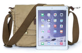 GOOTIUM Canvas Messenger Bag - Vintage Crossbody Shoulder Bag Military Satchel, Khaki
