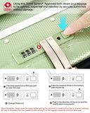 Hanke 24 Inch Checked Luggage PC Hard Shell luggage Top Opening Aluminum Frame Travel Luggage Suitcases with Wheels for Woman Men.(Bamboo Green)