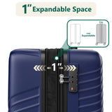 21 Inch Carry On Luggage, ABS Hardside Suitcase with Spinner Wheels, Airline-Approved Cabin Luggage with TSA Security Lock, Expandable Travel Suitcase for Flights, Business Trips & Weekend Vacations